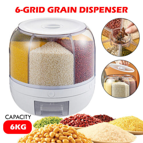 Rotating Grain Case Cereal Dispenser Storage Box Kitchen Food Rice Container AU