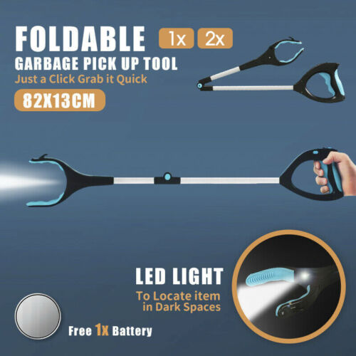 1/2x LED Foldable & Extendable Pick Up Grabber Reacher Stick Reaching AU