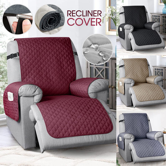 100% Waterproof Recliner Chair Cover with Non Slip Strap Slip Cover for Recliner