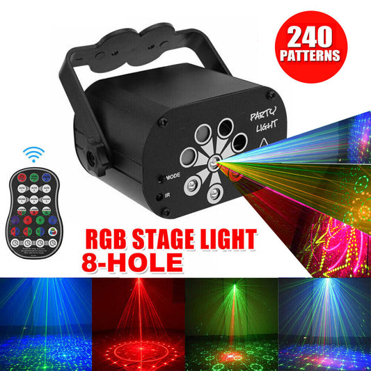 240 Patterns Disco Lights RGB Laser Projector Stage Lighting Party KTV Club Lamp