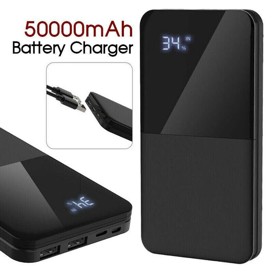 50000mAh Portable Power Bank Charger With LCD 2USB External Battery Pack AU