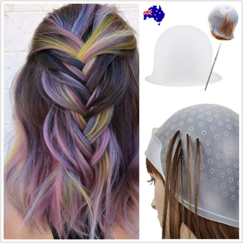 Highlighting Tinting Hair Dye Cap Hairdressing Salon Streaking Silicone Hat Hook