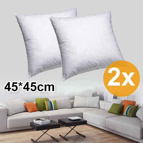 2X 45x45cm Pillow Memory Resilient Cushion Inserts Polyester Filling