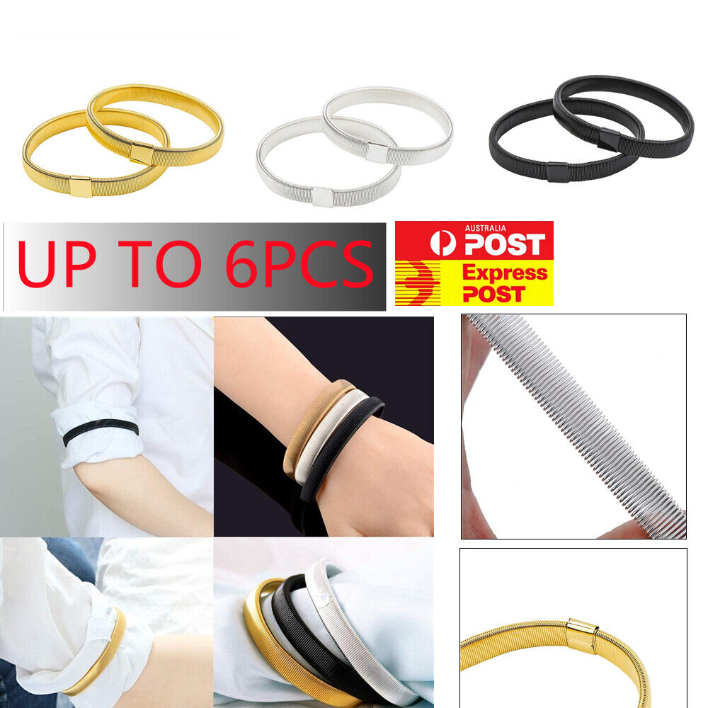 Unisex Anti-Slip Shirt Sleeve Holders Fashion Elastic Armbands Hold Ups Garters