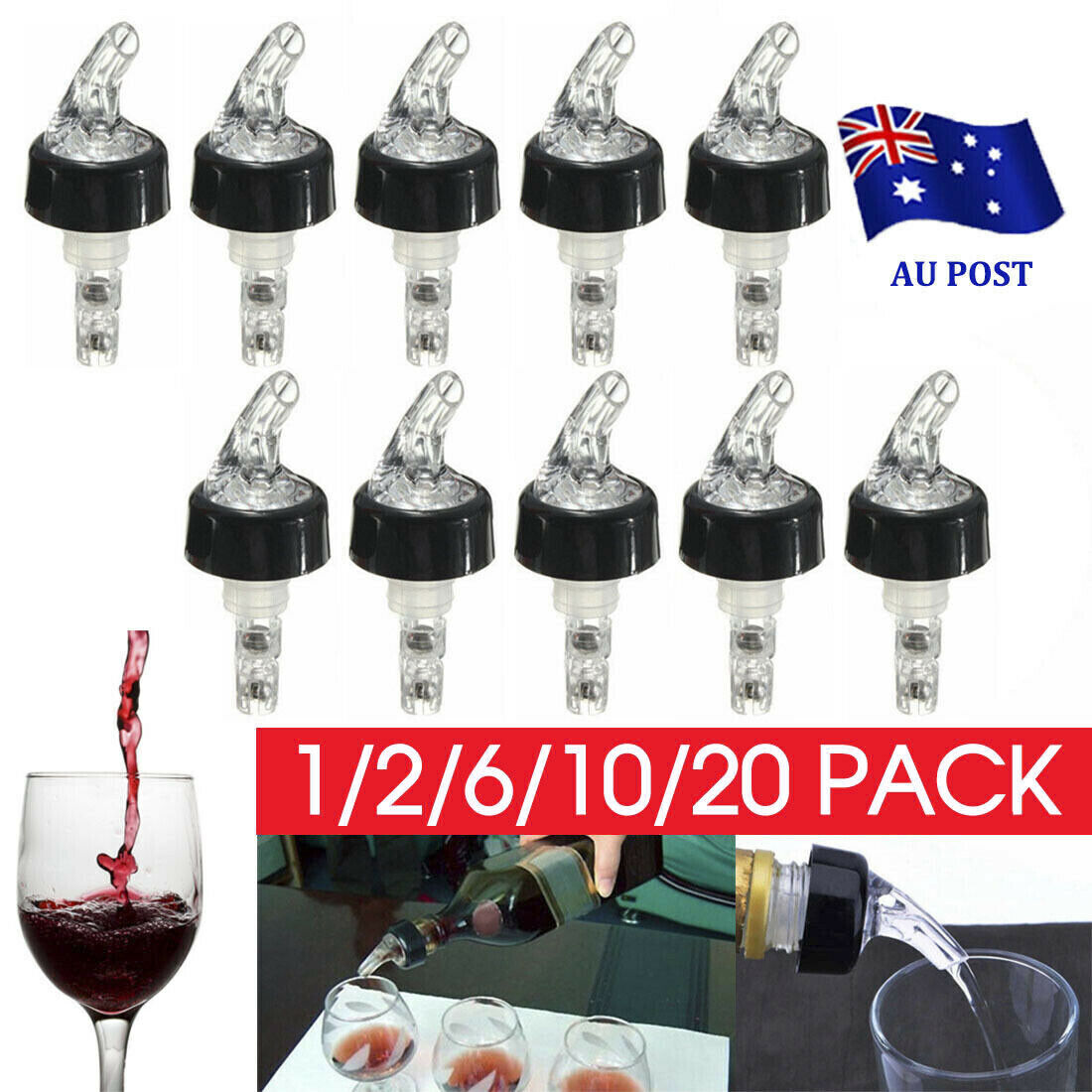 Liquor 30ml Shot Bottle Pourer Dispenser Spirit Nip Measure Wine Barware Tool EE