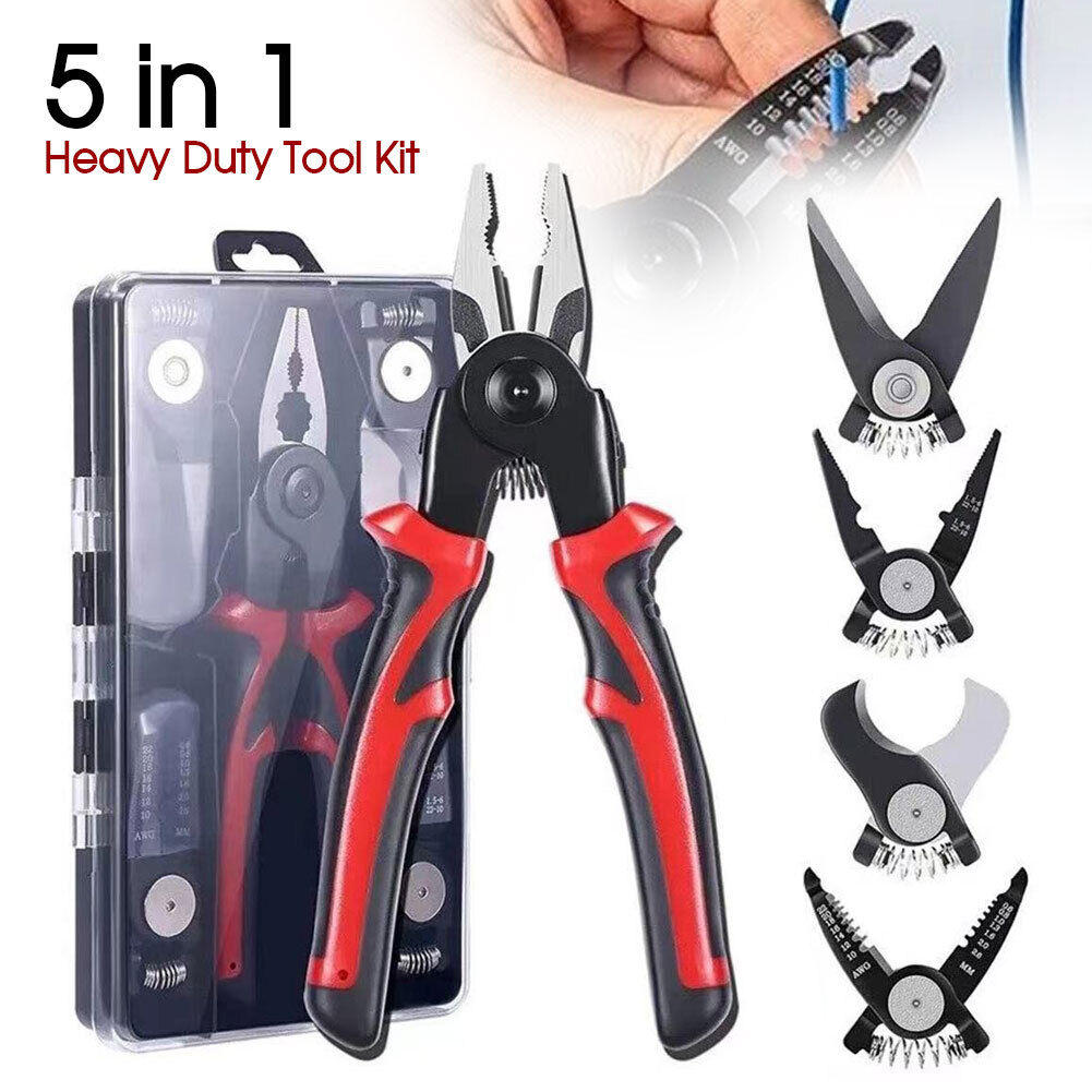 5-PCS Plier Tool Set, 5 in 1 Versatile Tool Kit, with Linesman Plier, Wire AU