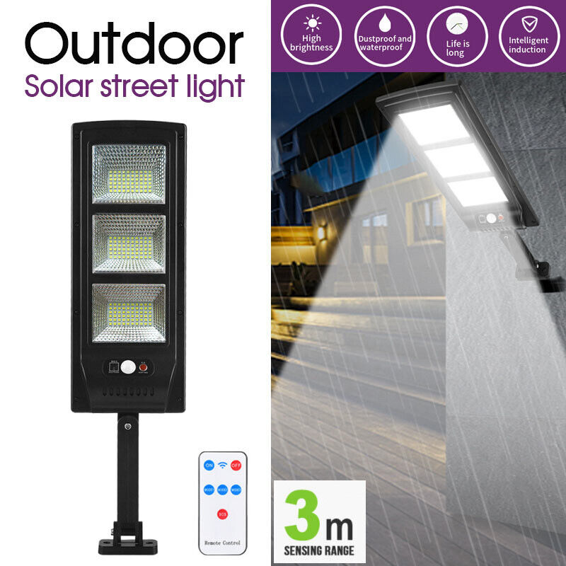 120 LED Solar Street Light Lamp Motion Sensor Lights Remote Garden Yard Flood AU