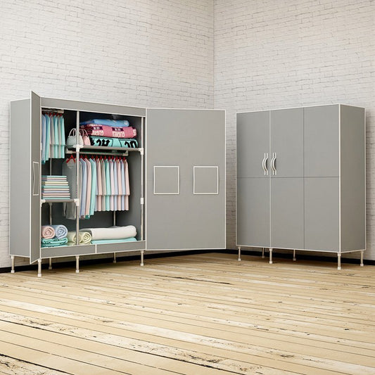 Wardrobe Three Door Nultifunctional Storage Folding Assembly Portable Closet