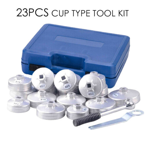 23Pcs NEW Cap Type Oil Filter Wrench Set Automotive Removal Socket Tool Kit AU