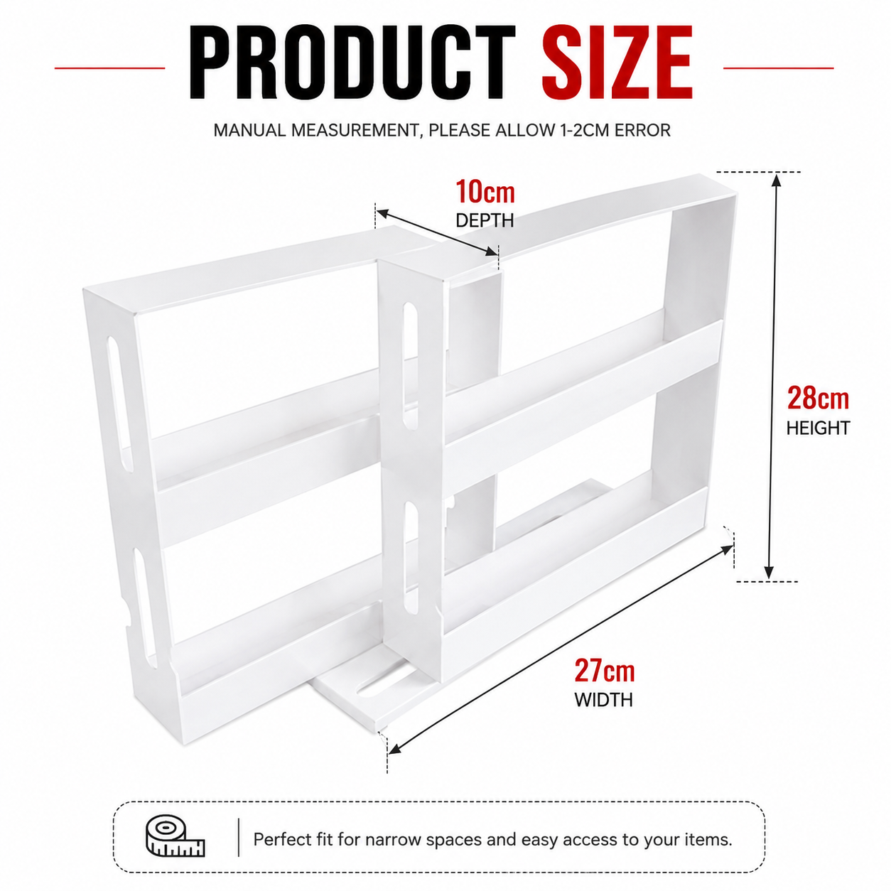 Slide Out Spice Rack Organizer Kitchen Cabinet Swivel Storage Holder