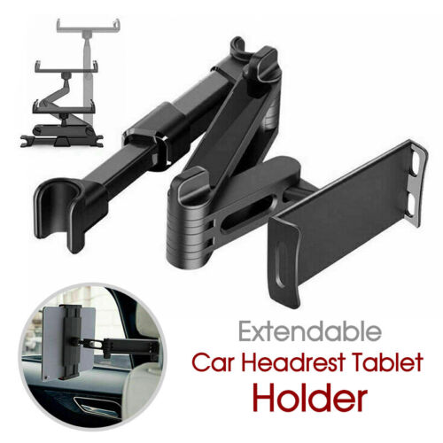 Car Back Seat Headrest Long Mount Extendable Universal Holder fits Tablet Rotate