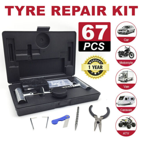 4WD Offroad 67PCS Tyre Puncture Repair Recovery Kit Heavy Duty Plugs Tubeless OZ