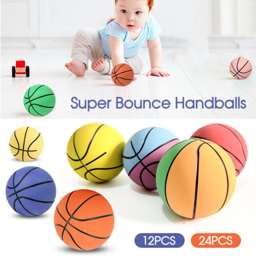 12-24Pcs High Bounce Hand Balls Pack - Rubber Bouncing Ball Set Handballs Set