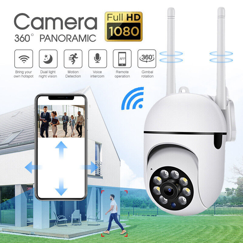 1080P WIFI IP Camera Wireless CCTV HD PTZ Smart Home Security IR Cam Outdoor