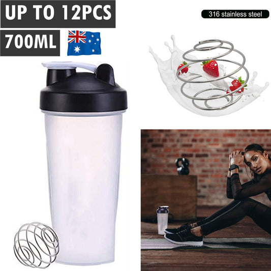 GYM Protein Supplement Drink Ball Blender Mixer Shaker Shake Bottle 700ml Cup AU