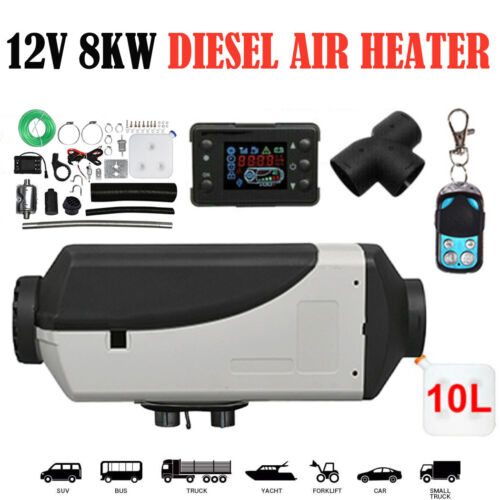 Diesel Air Heater 12V 8KW Tank Remote Control Thermostat Caravan Motorhome RV