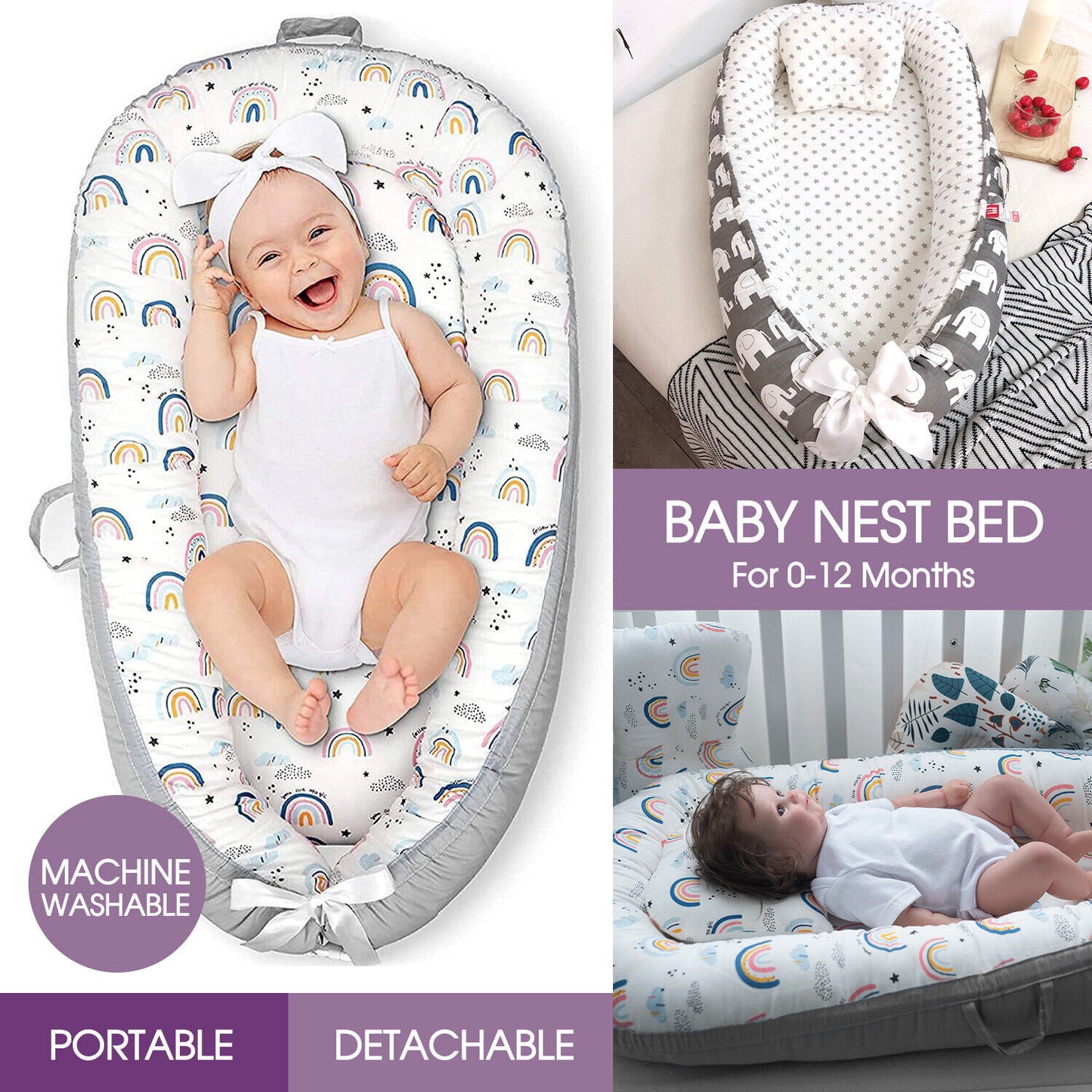 Baby Nest Bed Lounger Sleeping Portable Newborn Bassinet Crib Cot