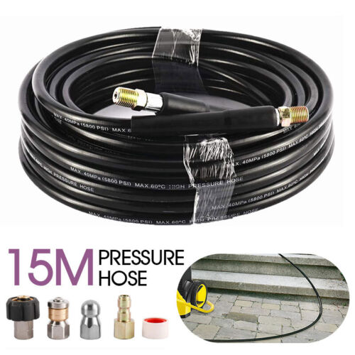 15M High Pressure Washer Hose 14mm Connect Water Cleaner Clean Replacement Pipe