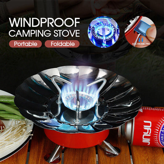 Mini Folding Camping Stove Portable Burner Butane Gas Cooker Outdoor Windproof