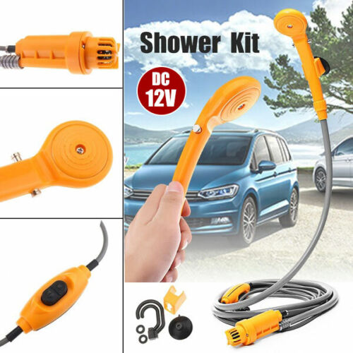 12V Portable Automobile Shower Set Water Pump Travel Trip Camp Boat Car Caravan