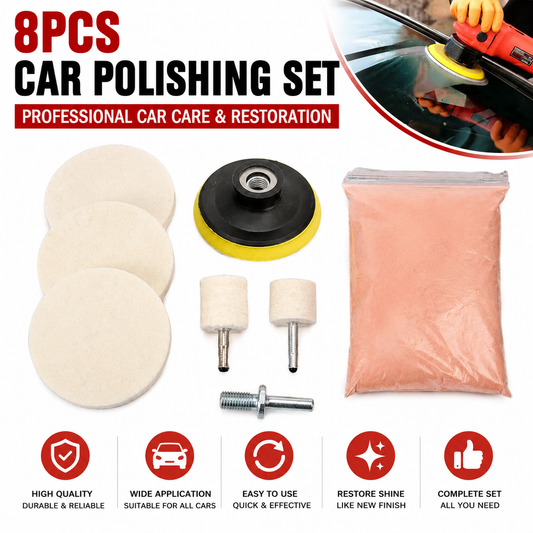 Glass Scratch Remover Kit Cerium Oxide Polishing Powder Felt Pads Set