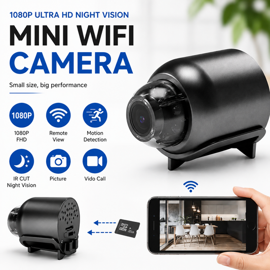 1080P HD Mini WiFi Wireless Camera Night Vision Audio Home Security Cam