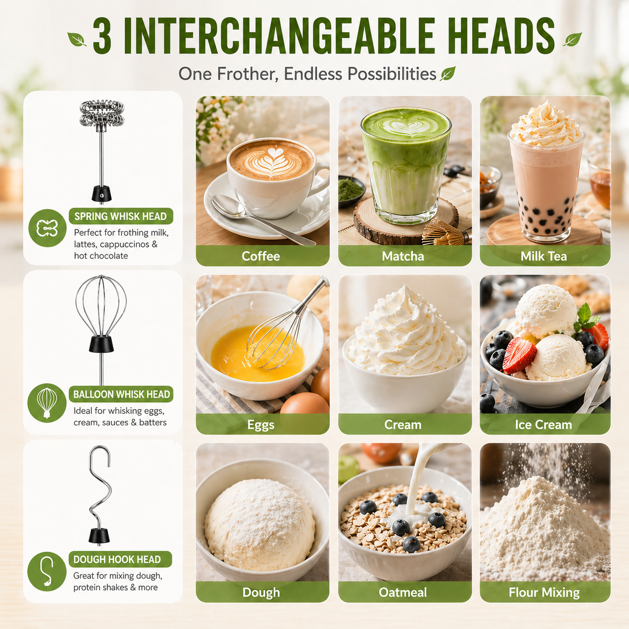 USB Rechargeable Milk Frother Handheld Coffee Foam Maker 3 Speed Electric Whisk