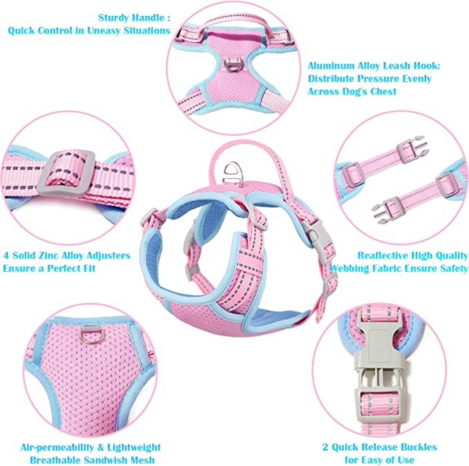 Dog Vest Harness (Pink,XS)