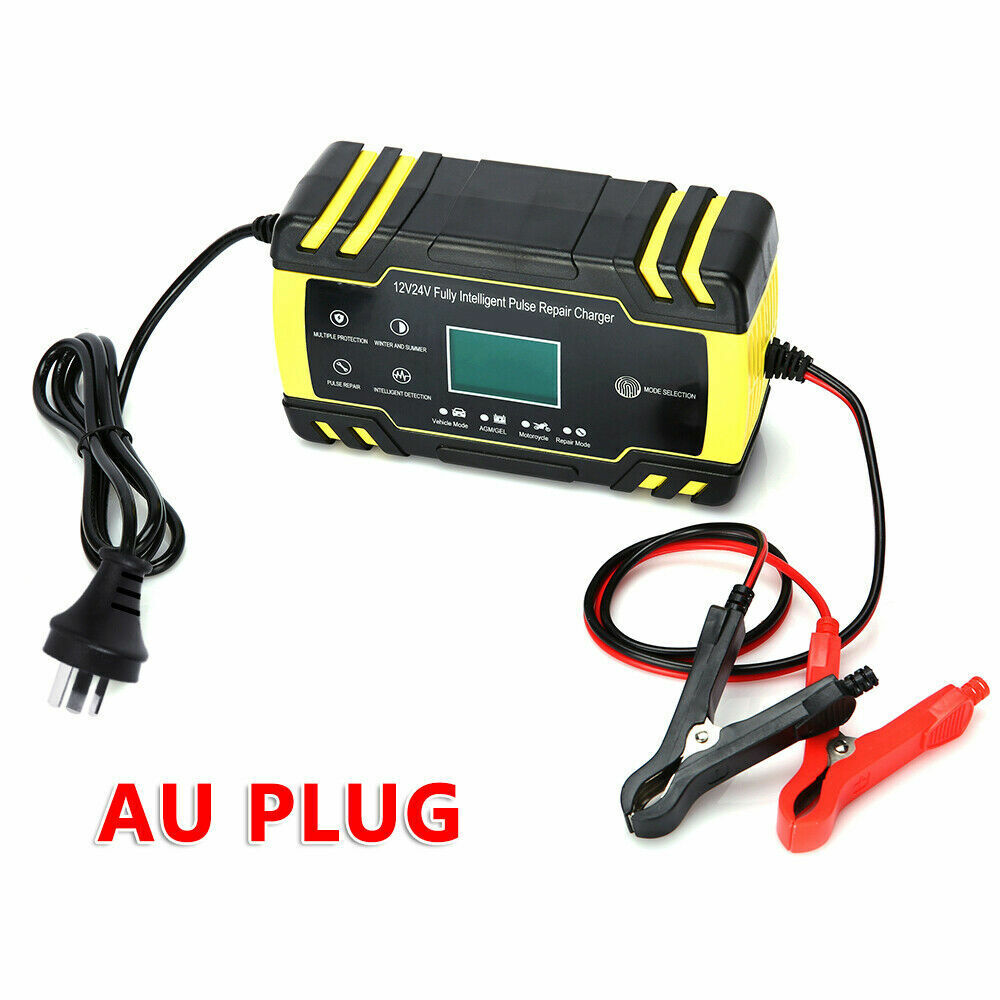 12V/24V 8A Smart Car Battery Charger LCD Automatic Repair 4WD Boat Caravan Truck