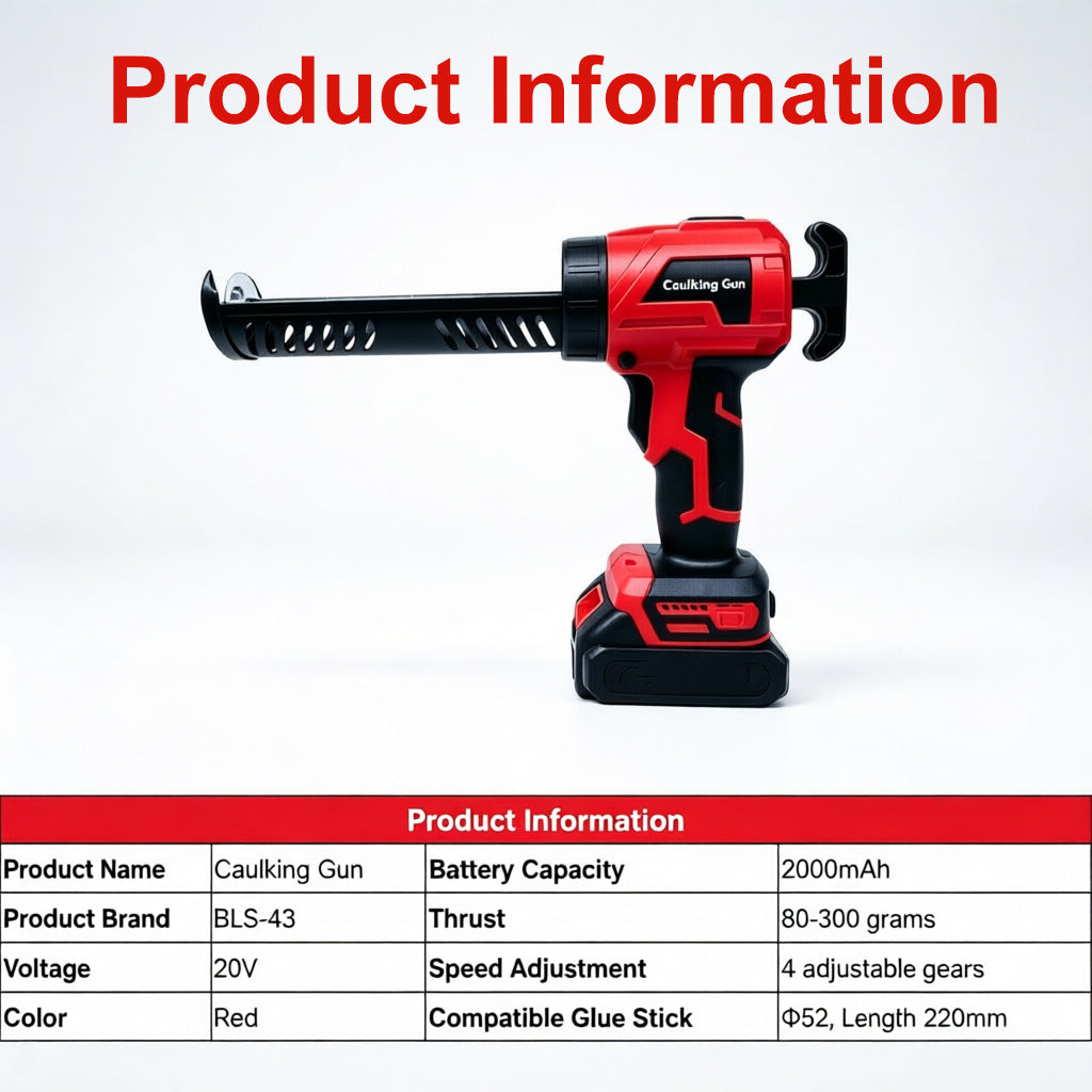 New Cordless Electric Grout Gun 20V Max with Adjustable Speeds for Sealant & Glue