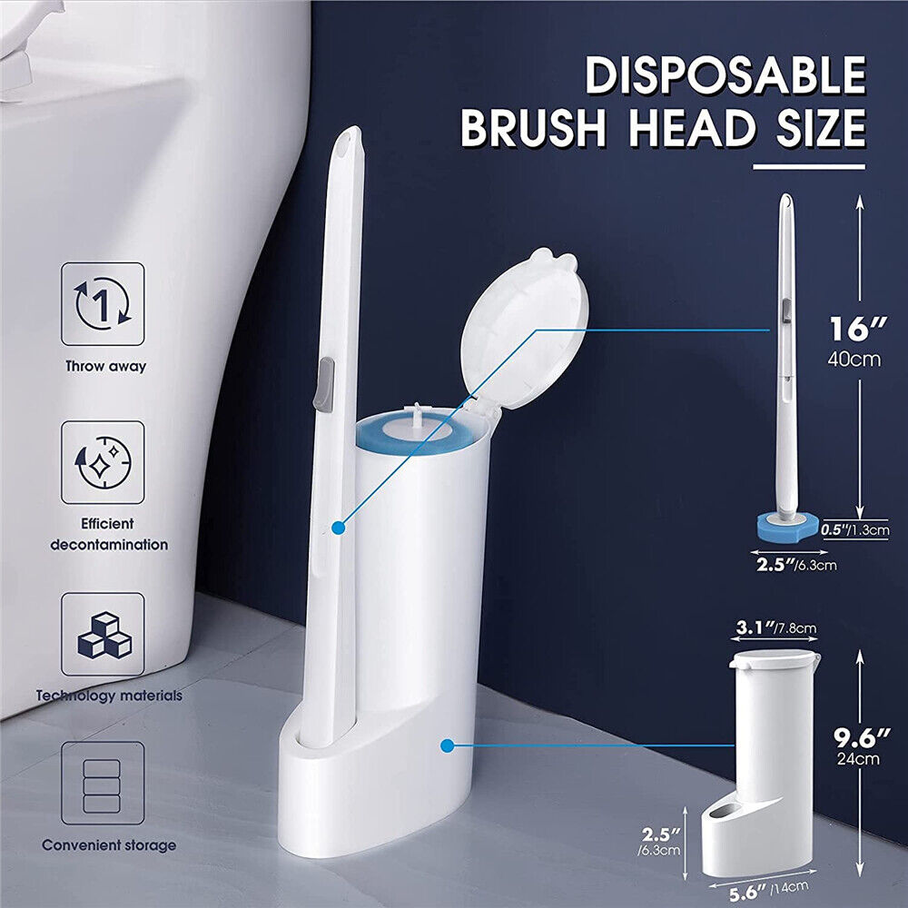 Bathroom Toilet Brush with Holder Creative Cleaning Disposable Sponge Heads Set