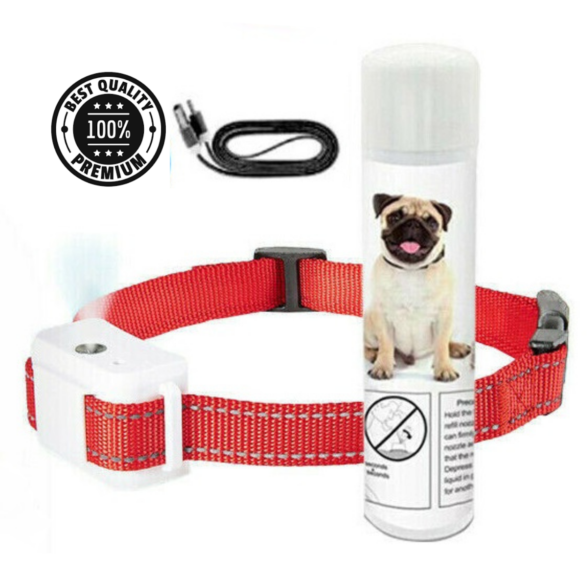 Spray Collar USB Rechargeable Set Dog Citronella AntiBark Stop Barking Humane