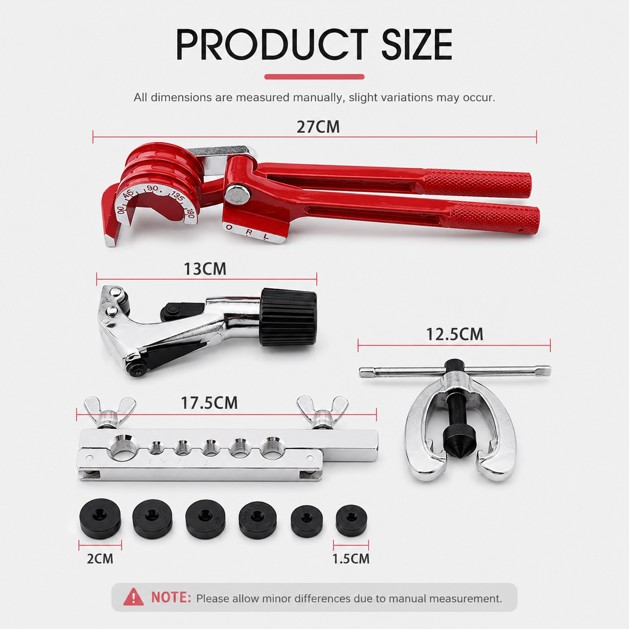 13Pcs Brake Air Line Double Flare Flaring Tool Kit Set + 3 in 1 Tube Pipe Bender