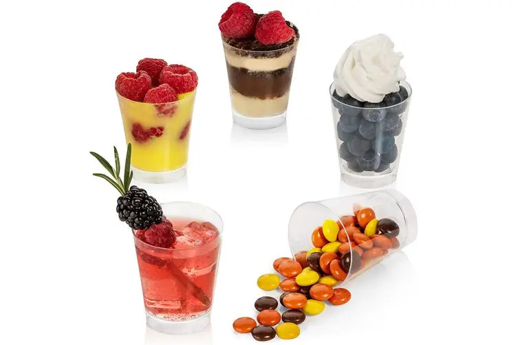 10PCS Round Party Mousse Sauce Dessert Cake Jelly Ice Cream Clear Plastic Cups