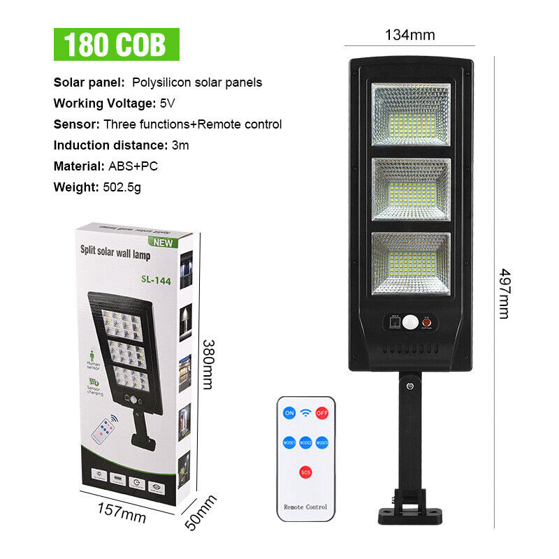 120 LED Solar Street Light Lamp Motion Sensor Lights Remote Garden Yard Flood AU