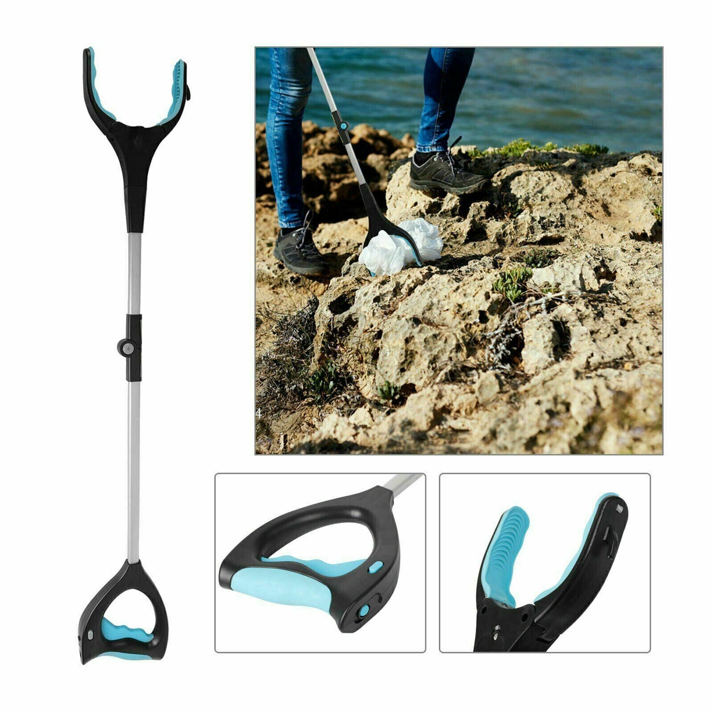 1/2x LED Foldable & Extendable Pick Up Grabber Reacher Stick Reaching AU
