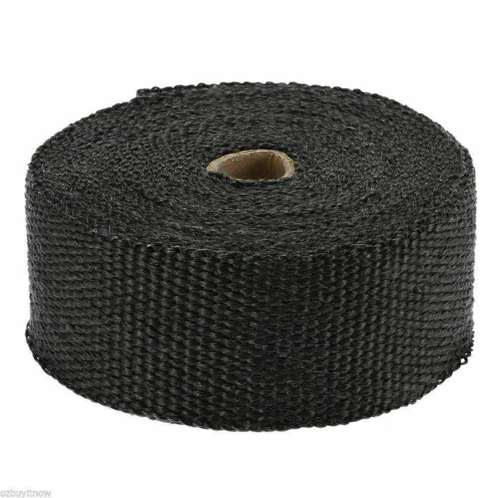 Heat Resistant 2000F Exhaust Wrap Black 15M*50mm + 10 Stainless Steel Ties