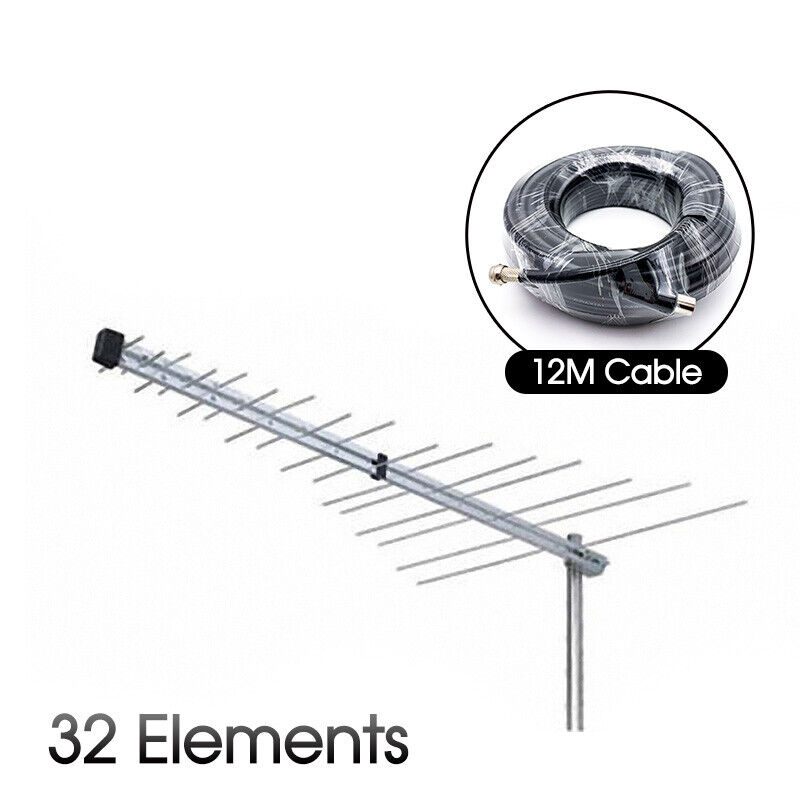 New TV Antenna 32 Element Log Periodic Outdoor UHF VHF FM HDTV Digital Aerial