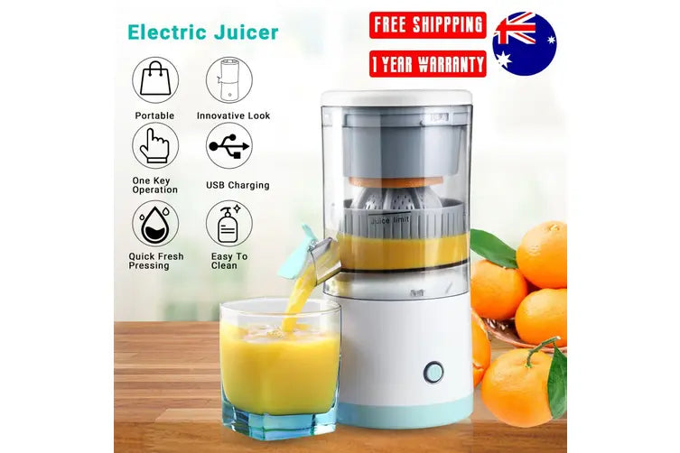 Electric Citrus Juicer USB Rechargeable Hands-Free Orange Lemon Fruit Squeezer