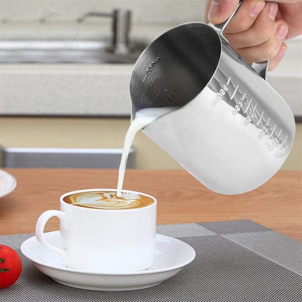 Milk Jug Frother Coffee Latte Stainless Steel Container Pitcher Mug Cup Art Pen