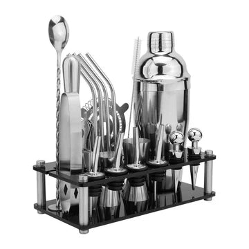 COCKTAIL SHAKER SET MAKER MIXER MARTINI SPIRITS BAR STRAINER BARTENDER STAND KIT