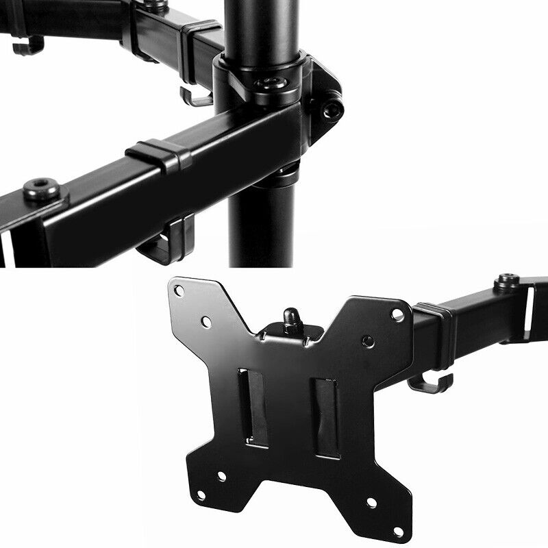 Dual HD LCD Screen TV Holderp LED Desk Mount Monitor Stand 2 Arm Display Bracket