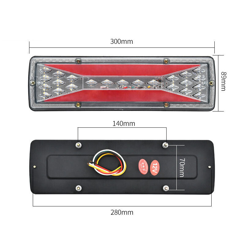 X2 LED Trailer Lights Tail Lamp Stop Brake Dynamic Indicator 12V Taillight Pair