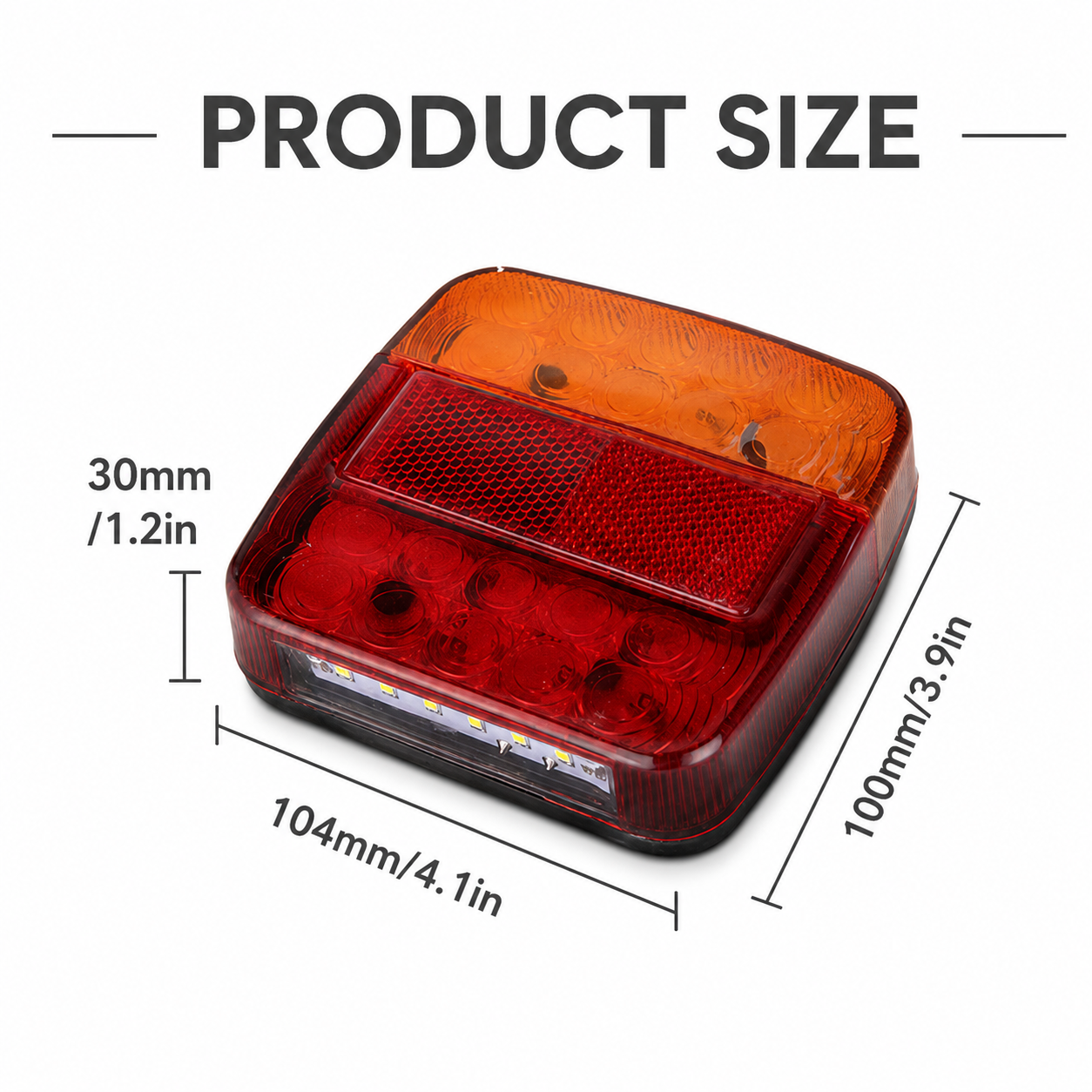 2x 12V Square LED Tail Lights Stop Reverse Indicator Trailer Boat Ute