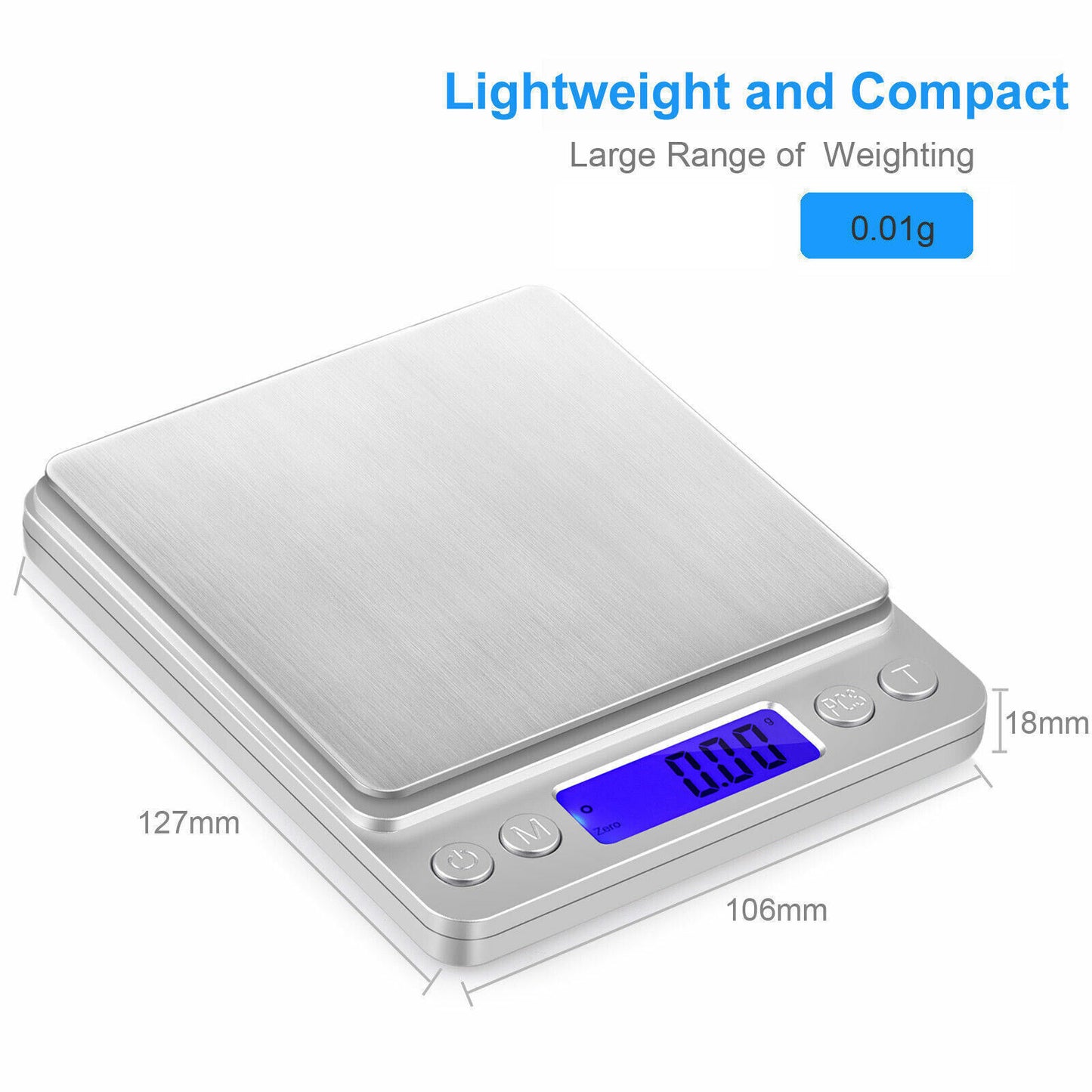 3kg/0.1g Kitchen Digital Scale LCD Electronic Balance Food Weight Postal Scales