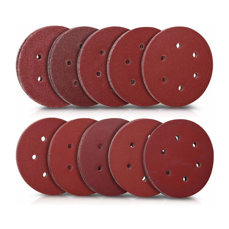 150PCS 6" Sanding Discs Pads 150mm 60 - 240 Grit Mixed Orbital Sander Sandpaper