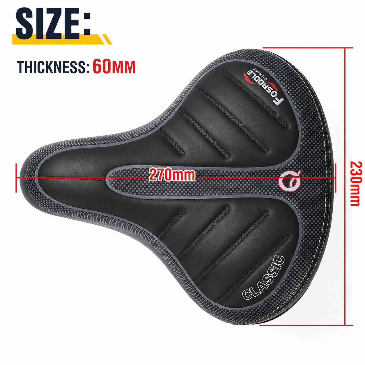 Wide Big Bum Bike Bicycle Gel Cruiser Comfort Saddle Seat Sporty Soft Cushion