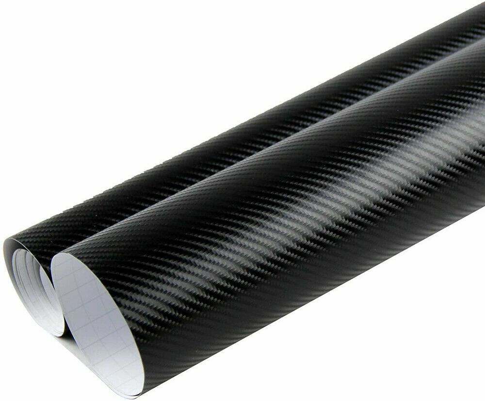 4D 151x50cm Gloss Black Carbon Fibre Fiber Vinyl Car Wrap Air Release Film Stick