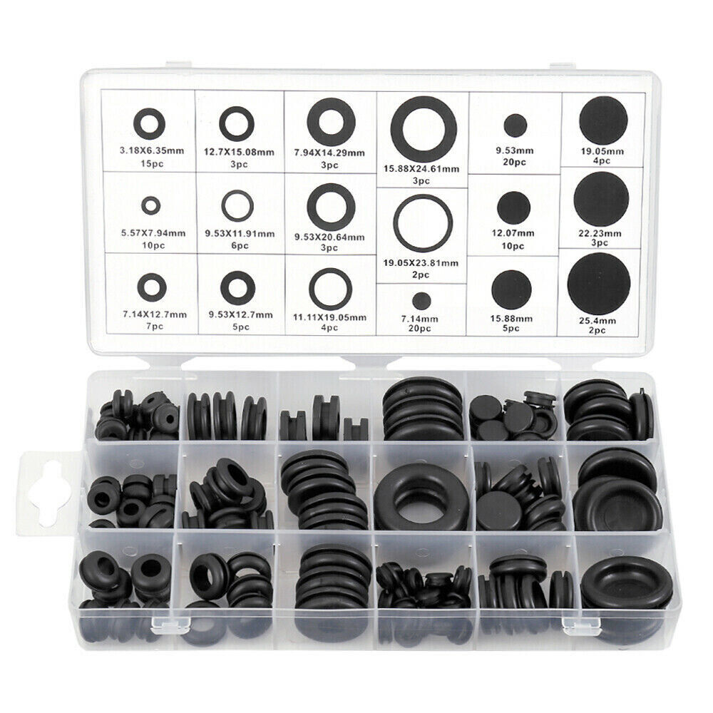 125 Rubber Grommet Firewall Hole Plug Set Electrical Wire Gasket Assortment Kit