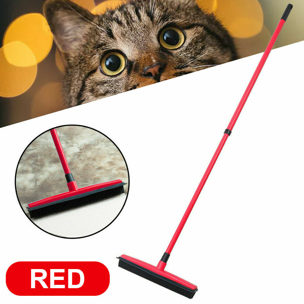 Rubber Broom For Dog Cat Pet Hair Car Windows Handle Sweeper Squeegee Floor NEW